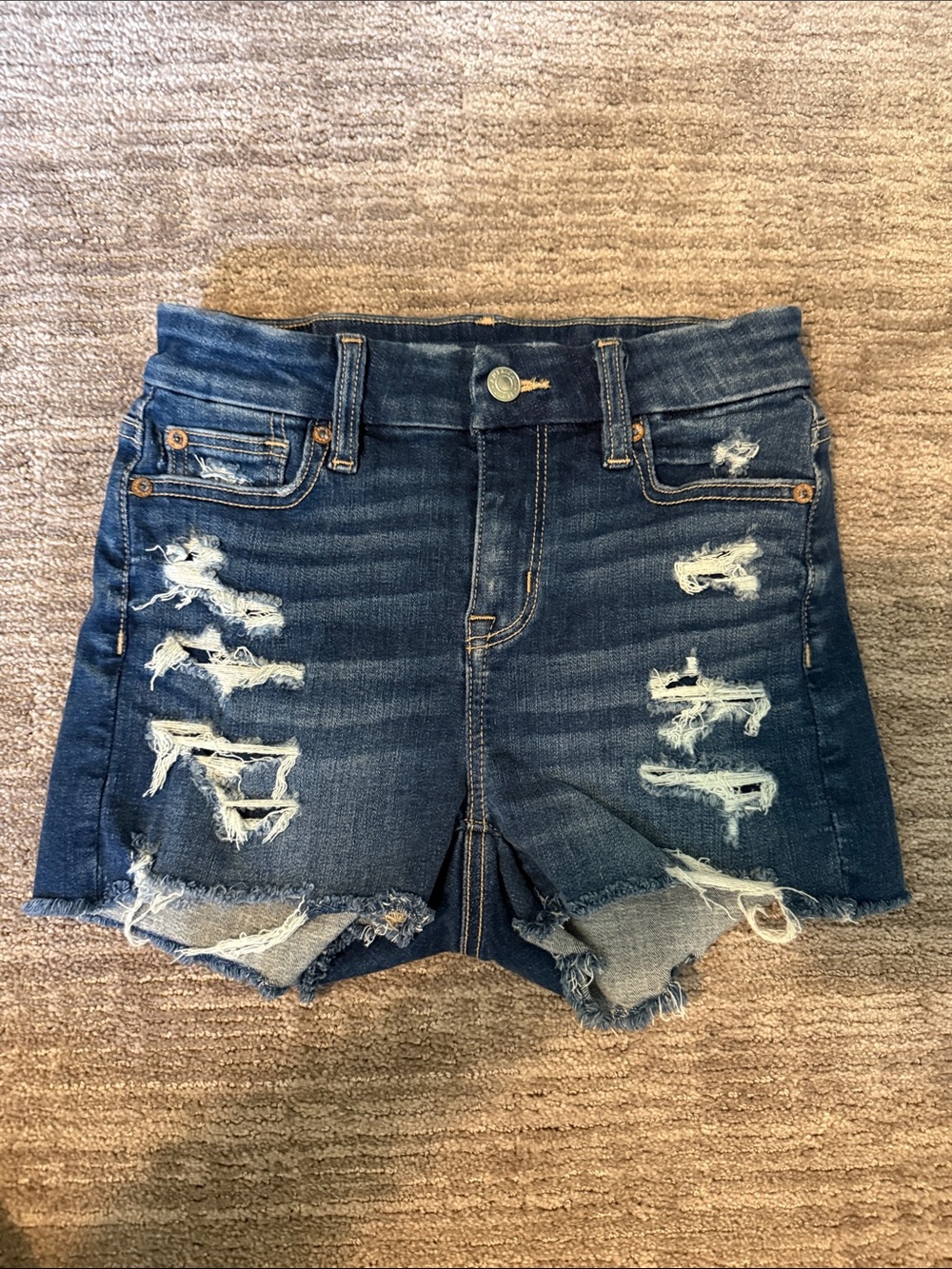 American Eagle Dark Denim Distressed Women's Shorts